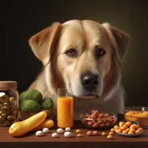 cachorro tomando vitaminas